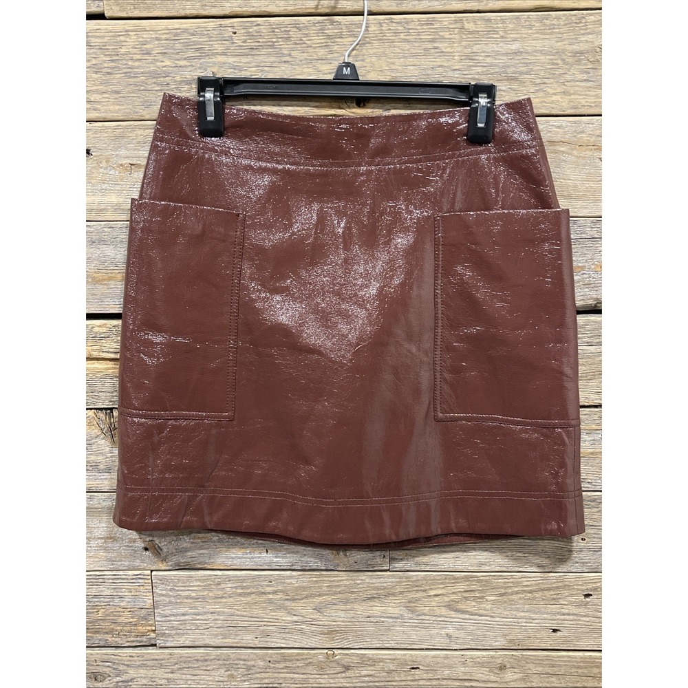 Anthropologie Shimmery Brown Mini Skirt